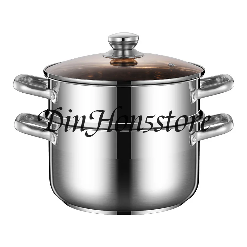 Small steamer 201 stainless steel thickened household soup pot with steamer