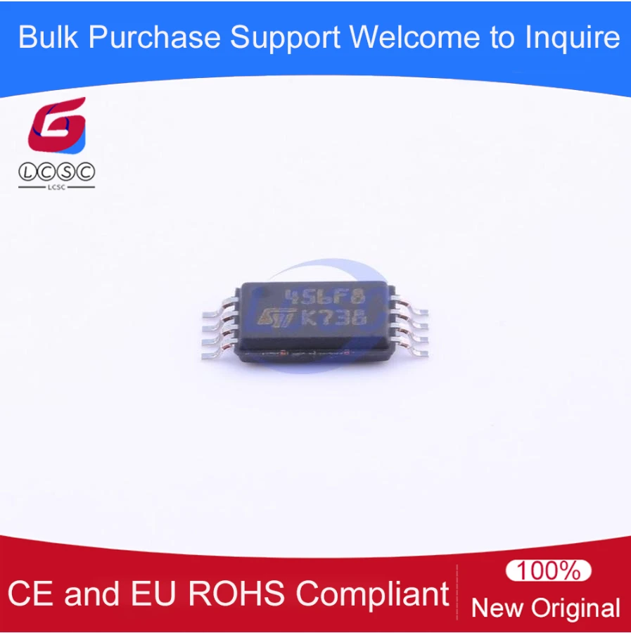 10Pcs/Pack M24256-BFDW6TP 256-Kbit Serial I2C Bus EEPROM 1MHz I2C TSSOP-8 Memory IC Chip Code 456F8 Integrated Circuit