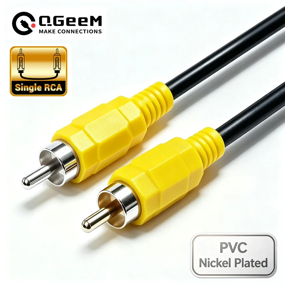 QGeeM RCA to RCA Cable Jack Connector Splitter Audio Cable RCA Stereo Aux Wire for TV CD DVD VCD Radio Sound Amplifier Console