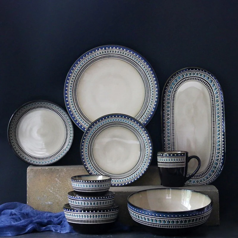 Creativity Mark Brick Ceramic Plates Nordic Modern Restaurant Hotel Beef Pasta Plate Afternoon Tea Cake Dessert Dishes