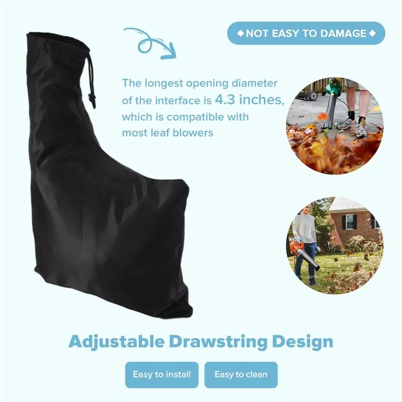 AT21-Leaf Blower Bag Zippered Bottom Dump Leaf Blower Vacuum Bag Collect Leaf For Garden Lawn Fits Blowers Vacuums
