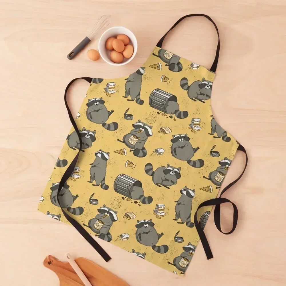 

Rascally Raccoons Apron Women's Dresses kitchen jacket woman Kitchen Items Chef Accessories Apron