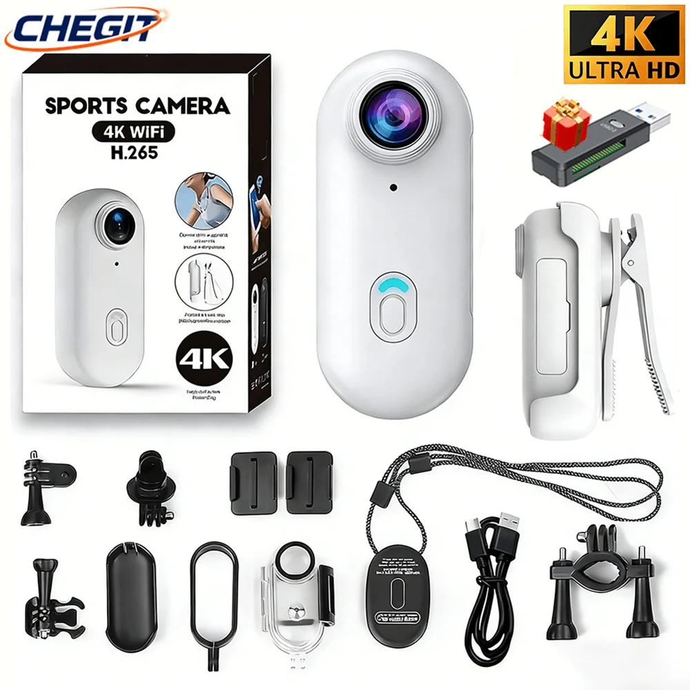

4K Mini Body Camera Thumb POV Portable Body Cam Motorcycle Sports Action Camera Hands Free Waterproof Recording Wearable Camera