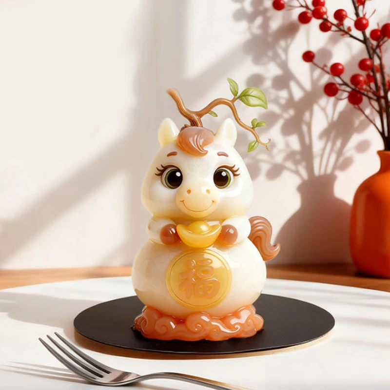 قالب حصان من السيليكون الكرتوني للبودنغ والجيلي والموس والشوكولاتة ومكعبات الثلج أداة خبز يدوية الصنع قالب حلوى هدية سنة الحصان