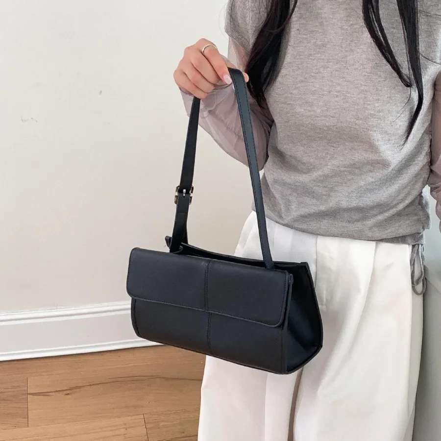 

Корейская версия модной простой ретро-сумки подмышки, текстурированная сумка для пожилых людей, женская сумка на плечо большой вместимости для поездок на работу