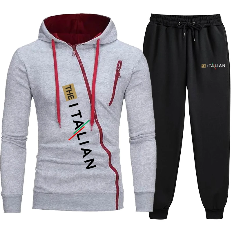 

Hoodie Fashion for Men's Tracksuit Casual Sweatpants Daily Comfortable Sports Hot Sales Outdoor Versatile Diagonal Zipper Jacket