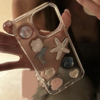 3D Crystal Seashell Dolphin Starfish Pearl Phone Case For iPhone 15 13 14 12 Pro Max Clear Cute INS Girl Heart Soft Back Cover