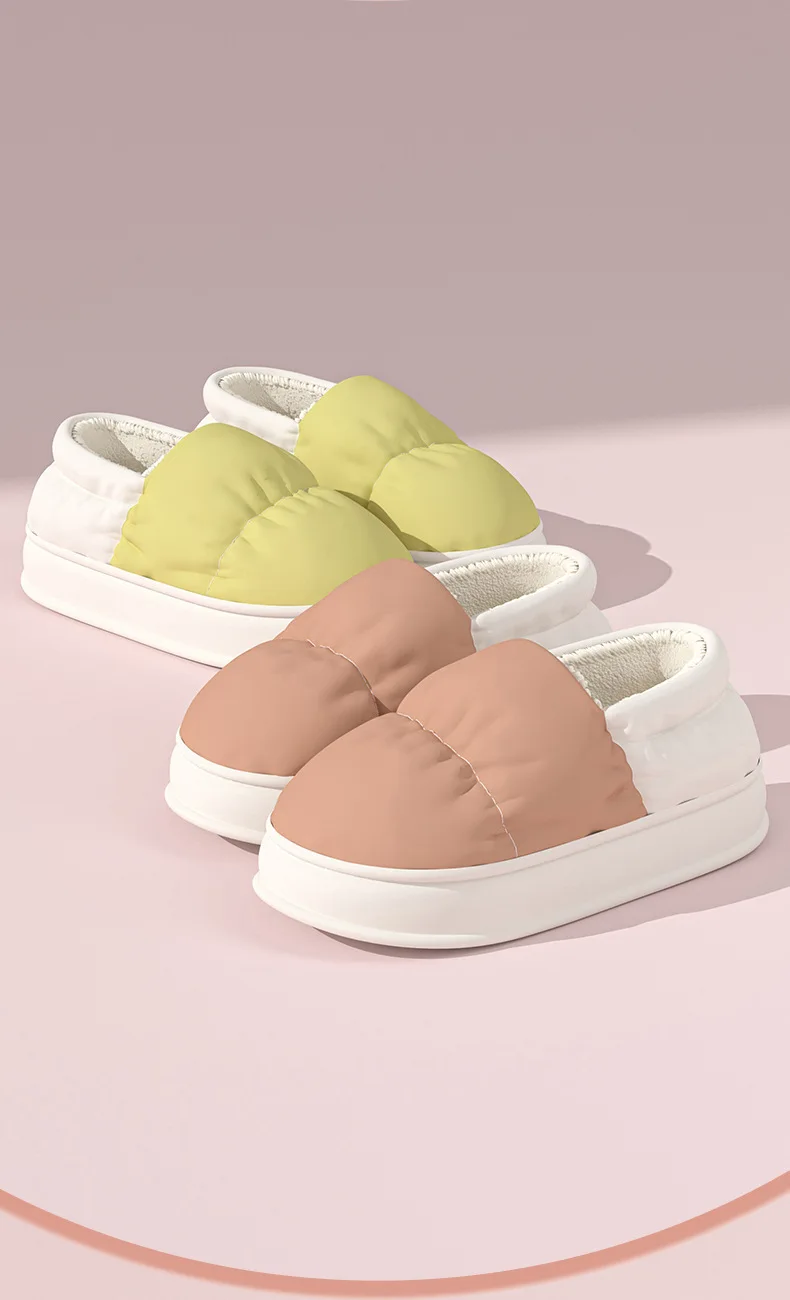 Shevalues Winter Flauschige Damen-Hausschuhe, Slip-On-Baumwoll-Slides, Plüschfutter, Warme Heim-Slides, Pelzige Plattform, Gemütliche Damen-Hausschuhe – Detail 4