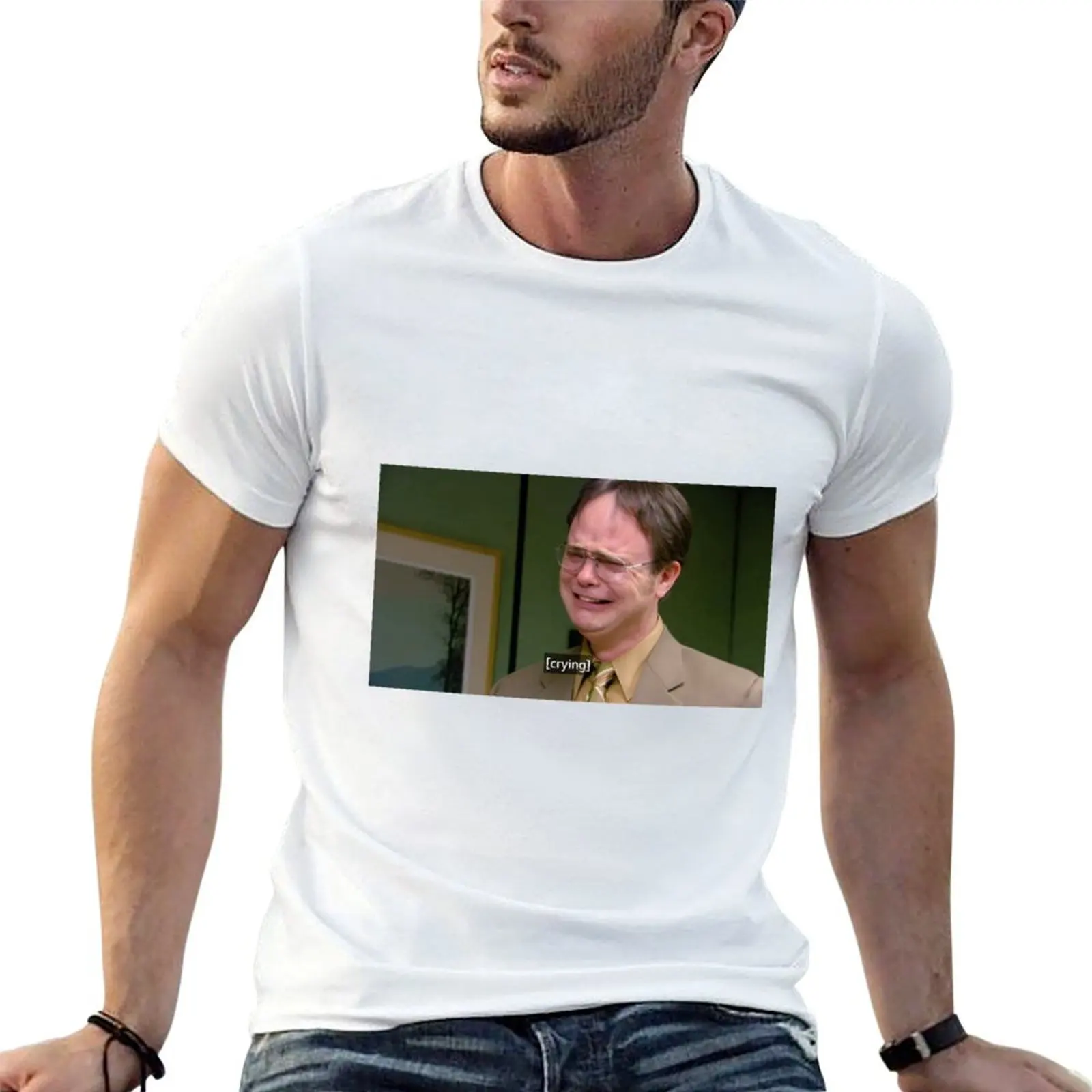 Dwight crying T-Shirt Plus Size Summer Short Sleeve T-Shirt