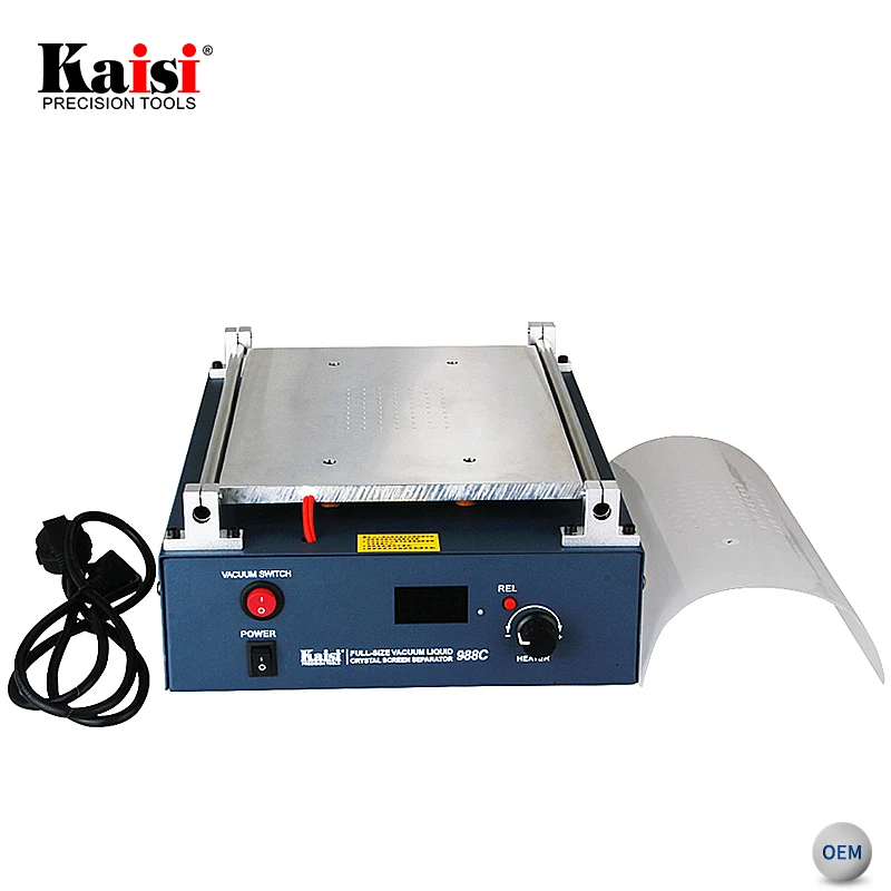 Kaisi 988C Mobile Phone repair Vacuum LCD Screen Separator Machine With 12 Inches Heating Area