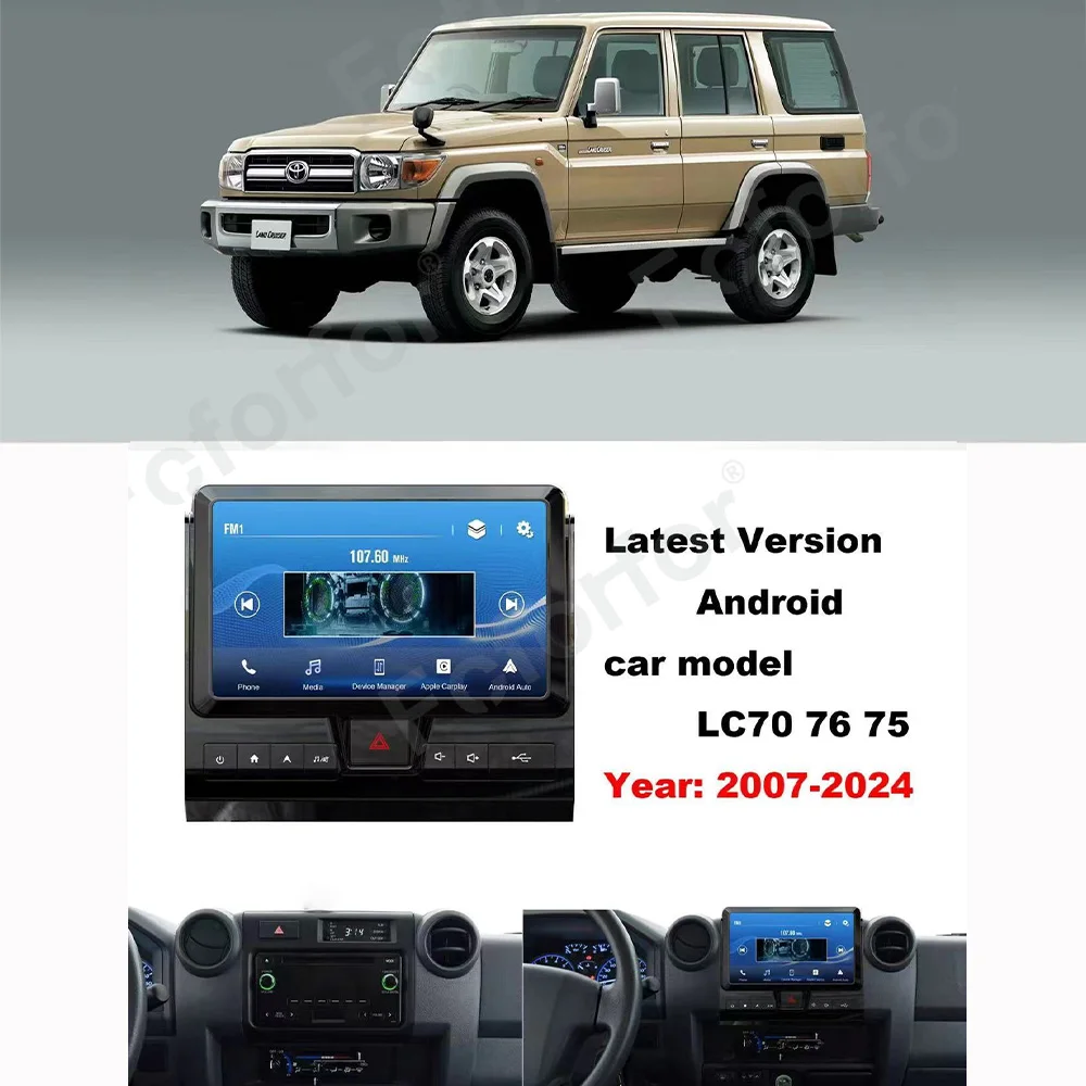 Screen Android For Toyota Land Cruiser LC70 LC75 LC76 LC79 2007-2024 Truck Car Auto Stereo Radio GPS Navigator Multimedia Player