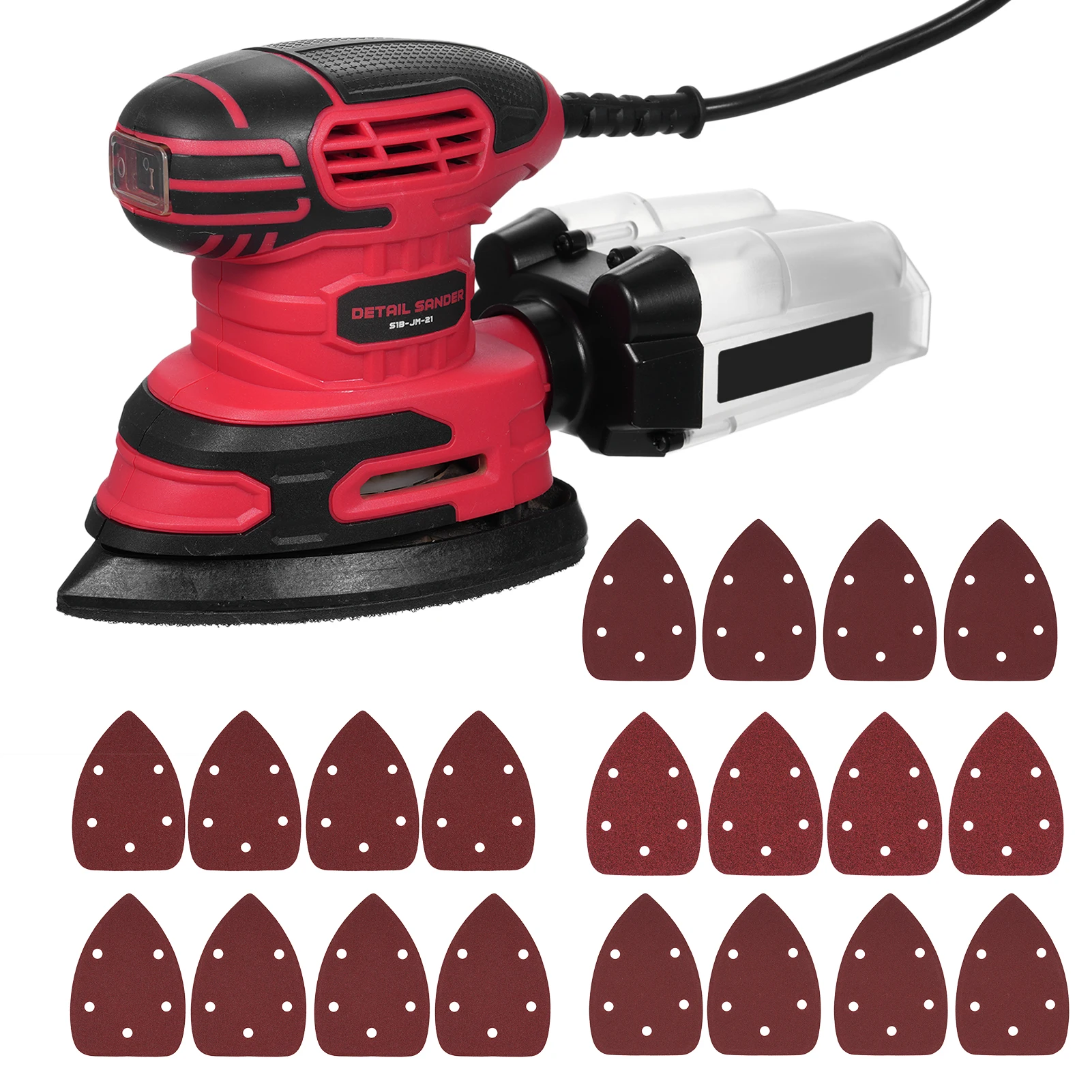 

Detail Sander 13,000 OPM Compact Electric with Dust Collector 220W 1.6Amp Power with 20PCS Sanderpapers and Transparent Dust Box