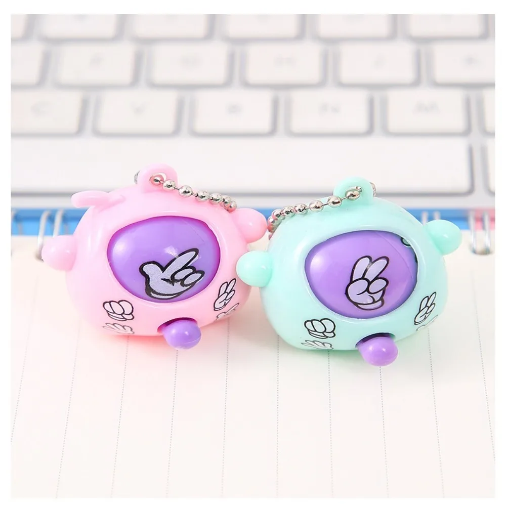 5 Pcs Funny Color Random Mini Pop Keychains ABS Unisex Rock-paper-scissors Game Toys Durable Pendant Toys for Kids