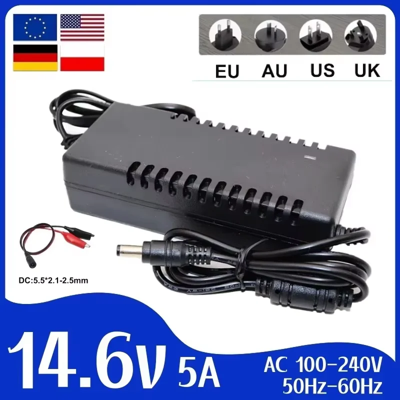 Batería LiFePO4 12V Ladegerät 14,6V 5A Ladegerät 4S 12,8V 3Ah 14Ah 21Ah LiFePO4 Batería 14,4V Ladegerät Videanaang AC100-240V