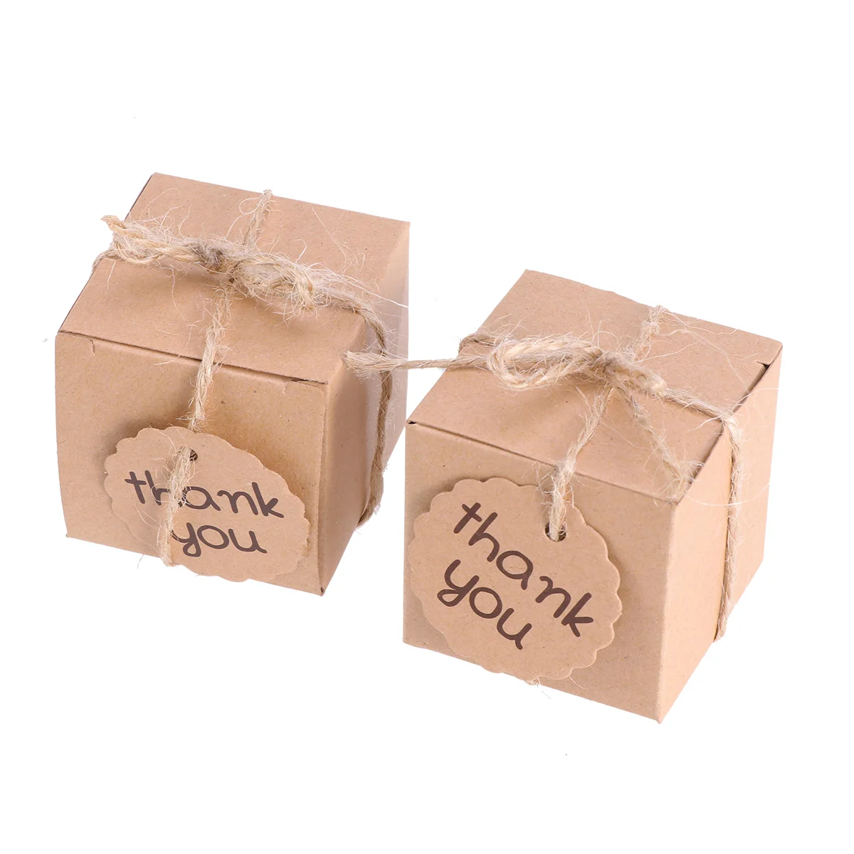 

20pcs Kraft Thank You Candy Mini Labels Wedding Paper Boxes Party Favor Wedding Gift Boxes Eco Friendly Thank You Card