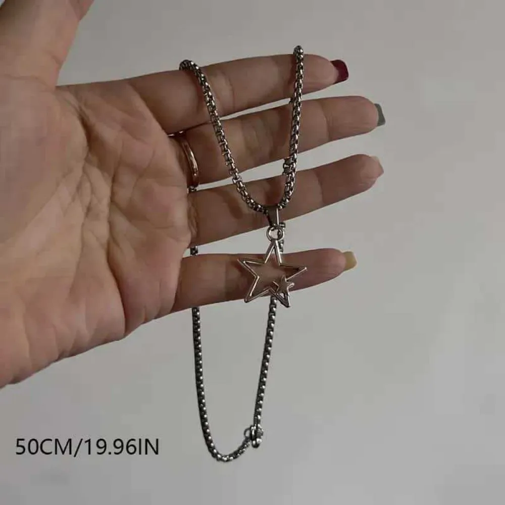 Fashion Gothic Spiral Pendant Stainless Steel Hollowed Vortex Y2K Punk Metal Chain Jewelry Jewelry
