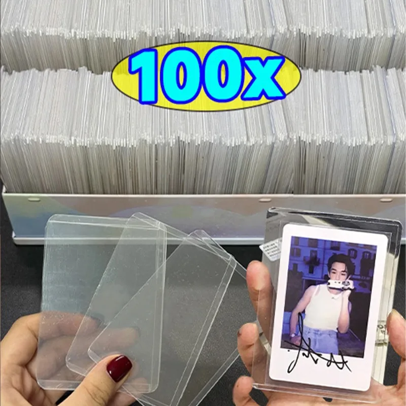 

100pcs New Transparent 35PT Card Sleeves PVC Hard Plastic Game Cards Holder Cover for Collectible Trading Cards Photo Decoration