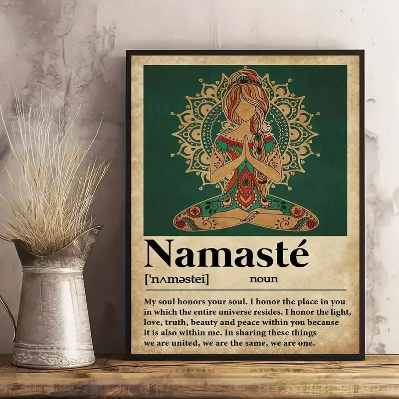 1pc Yoga Girl Poster - Vintage Canvas Wall Art For Home And Room Decor - Inspirational Message For Soul Connection
