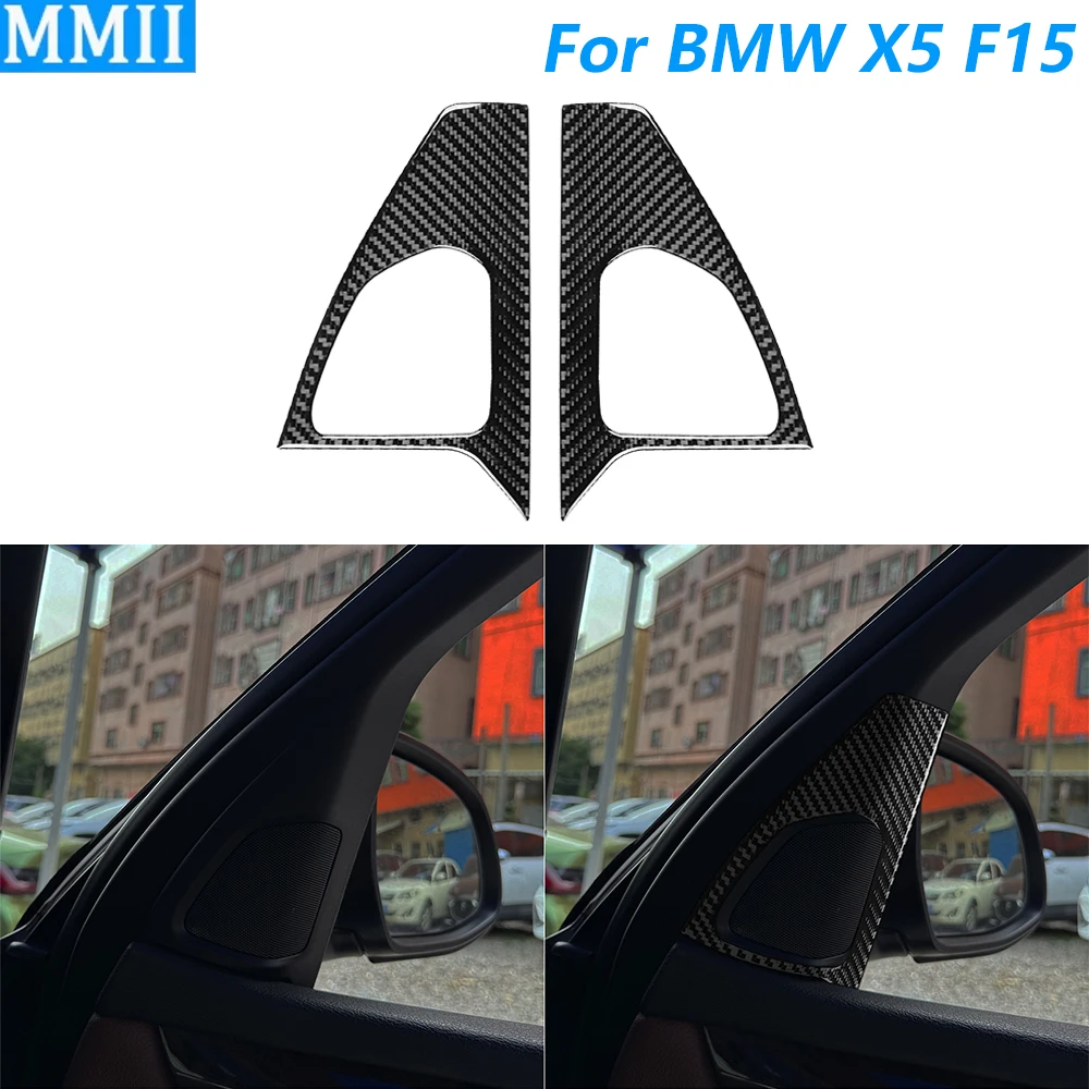 

For BMW X5 F15 2014-2018 Carbon Fiber Door A-pillar Speaker Horn Audio Panel Cover Decorative Car Accessories Decoration Sticker
