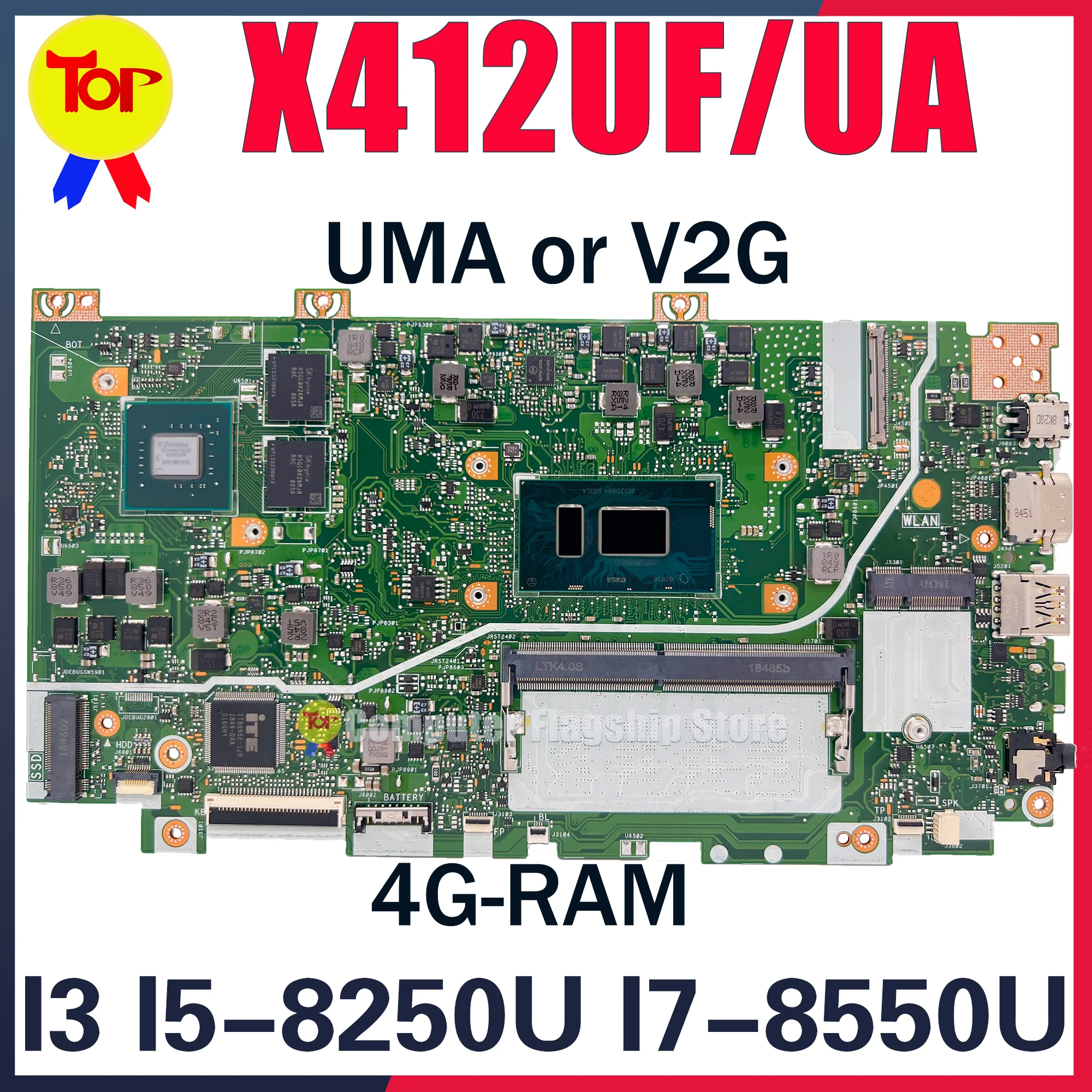 

X412UF Laptop Motherboard For ASUS Vivobook 14 X412 X412UB X412UA F412U A412U I3-8130U I5-8250U I7-8550U CPU Mainboard