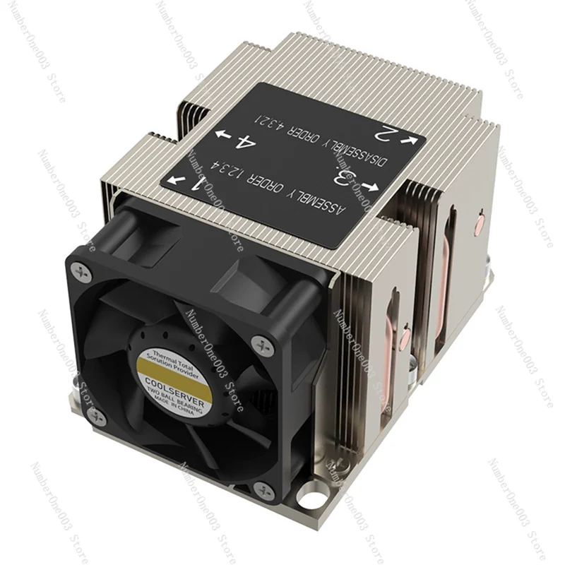 A92Z LGA3647-2U-R83 Cooler 240W For Lga 3647 Narrow Type Radiator 2U Heat Sink 4 Heat Pipe Side Blow Cooling Fan