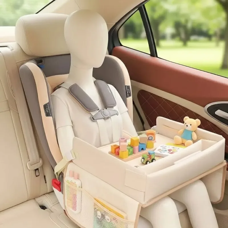 

Waterproof Car Safety Seat Table - Multi-Functional Kids Dining & Learning Game Console Tray for Car