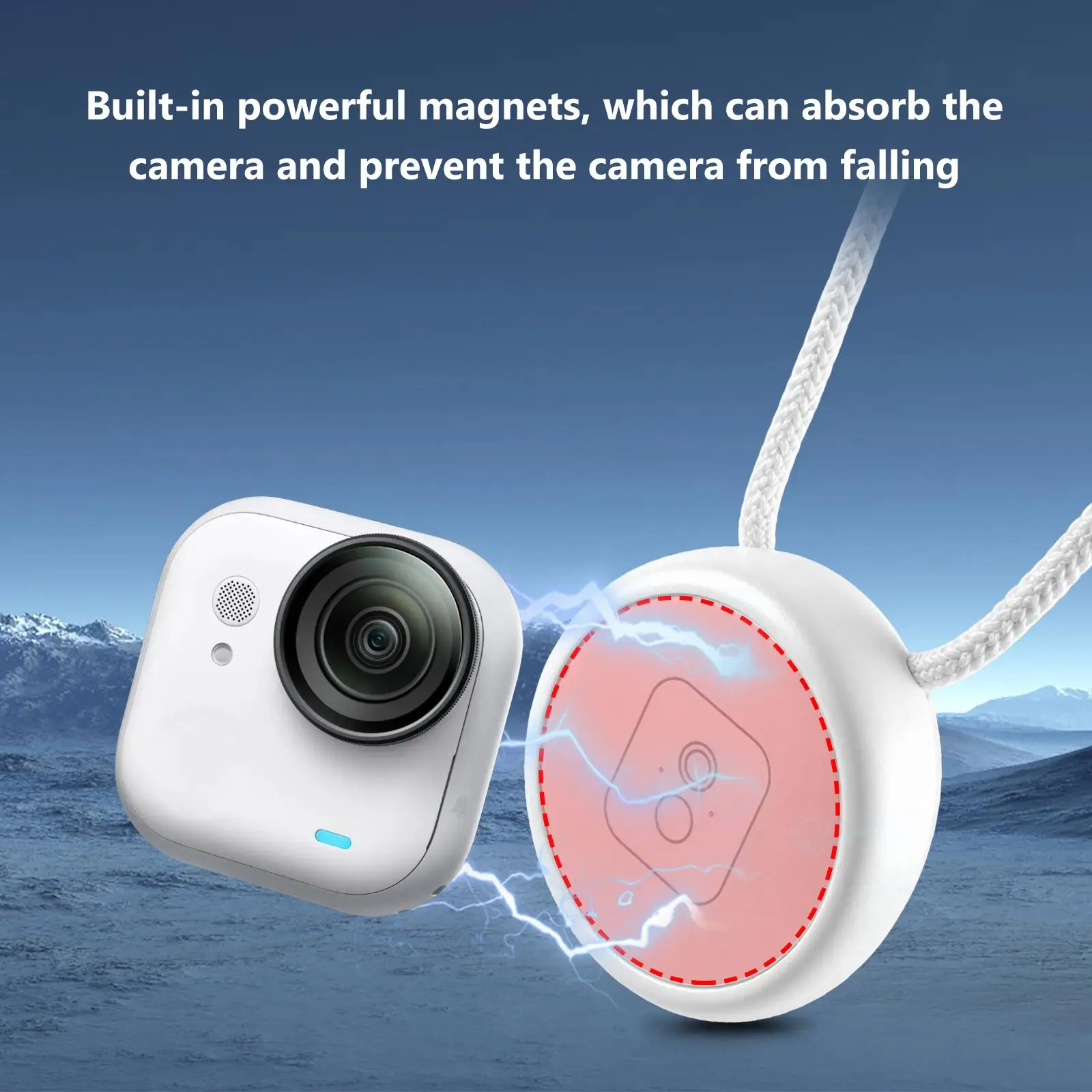 

PULUZ Magnetic Quick Release Camera Neck Strap Mount For Insta360 GO Ultra, For Insta360 Go3 Safety Cord Necklace Chest Holder