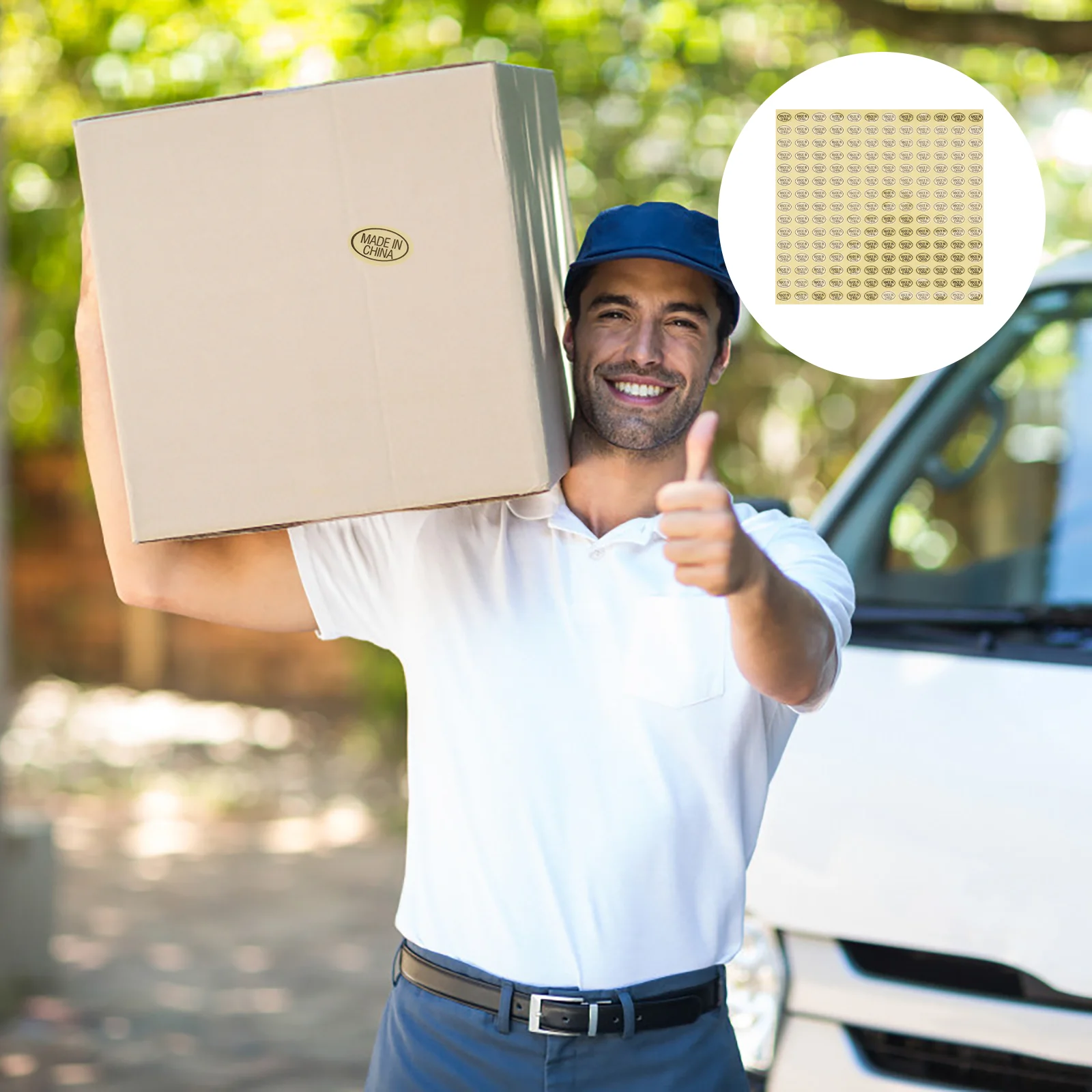 11700 Pcs Protective Sticker Yellow Background Black China Imported Labels Package Stickers Removable