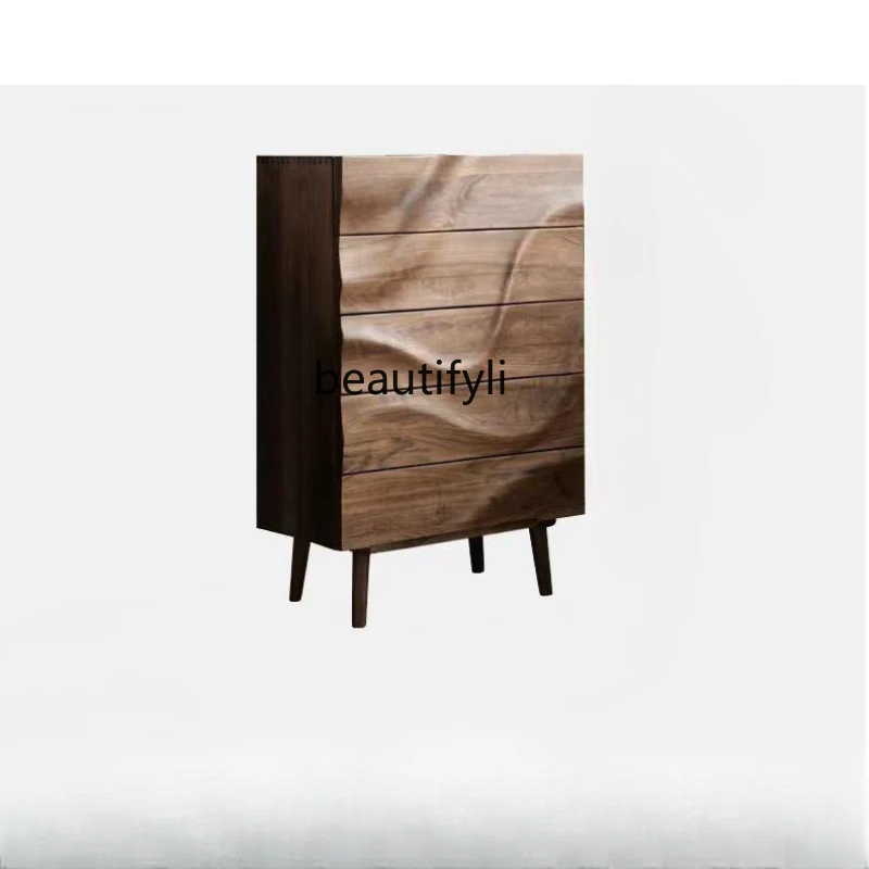 

Chest of Drawers Nordic Simple Solid Wood Chest of Drawer Living Room Log Storage Cabinet Modern Bedroom Locker