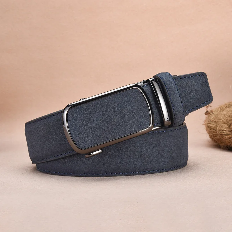 New Men's Leather Belt with A Premium Feel, Automatic Buckle, Suitable for Jeans, Business, and Casual Wear