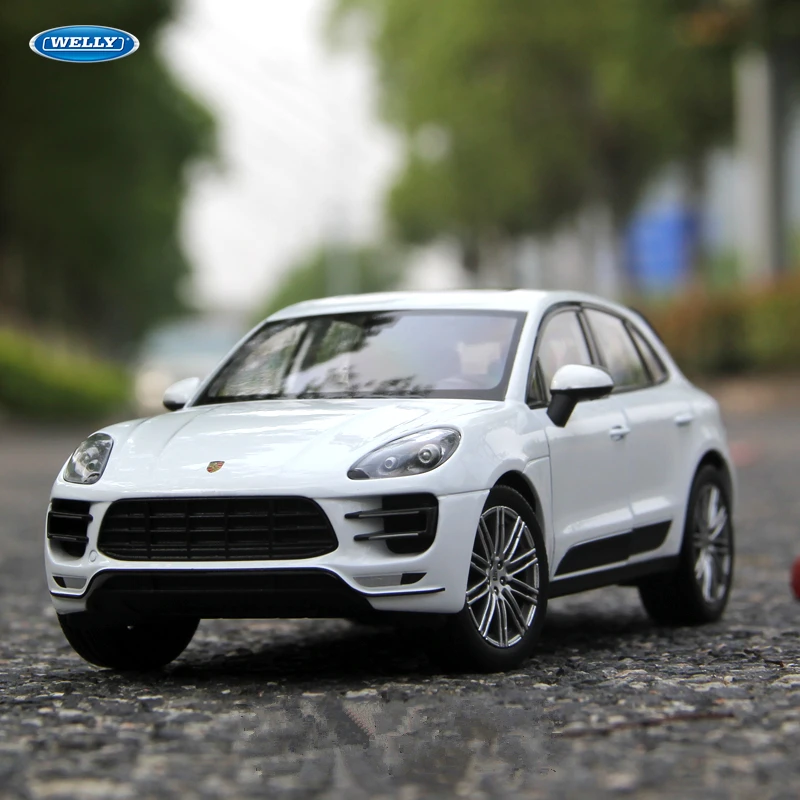 WELLY 1:24 porsche macan Turbo SUV skala modelu samochodu zabawki Diecast wysokiej symulator metalu samochodzik B121