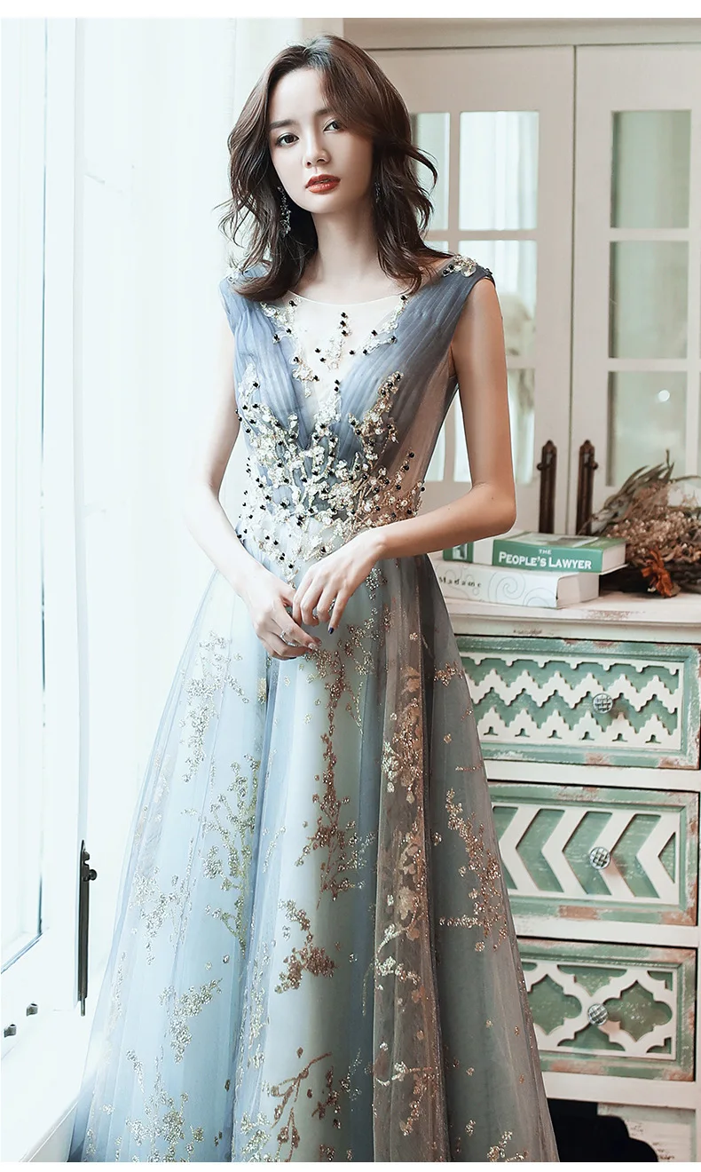 Heavy Industry Evening Dress Women's Banquet 2023 Summer New Host Style Long Elegant Performance Dress Prom Dress Evening Dress