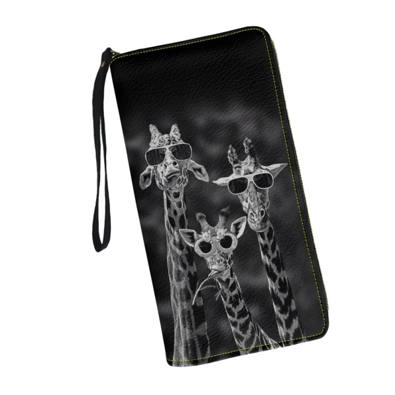 Belidome Women Giraffe Wallet RFID Blacking PU Leather Multi Credit Card Large Capacity Zip Around Clutch Travel Purse Wristlet