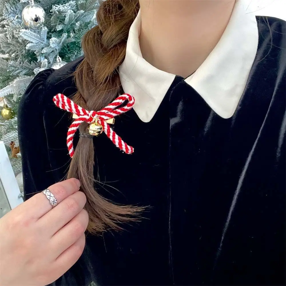 Süße Glocke Bowknot Haars pange Haars eite Clip koreanischen Stil Bogen Enten schnabel Clip Haarnadeln Weihnachten süße Haars pangen weiblich/Kinder