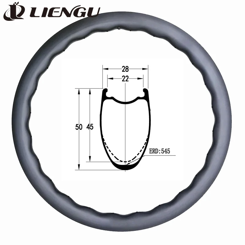 

21H 24H 45mm 50mm Wave 700C Road Bicycle Carbon Rim Disc Brake Bike Wheel 28mm Width Tubeless Clincher