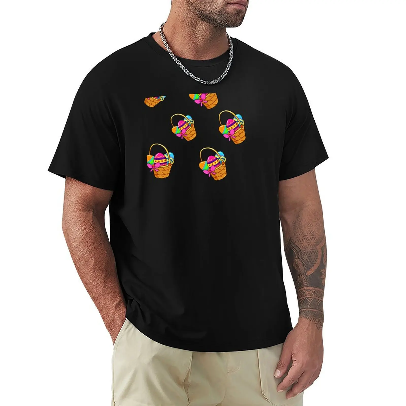 Easter Eggs Basket T-Shirt customs summer top customizeds mens t shirts casual stylish