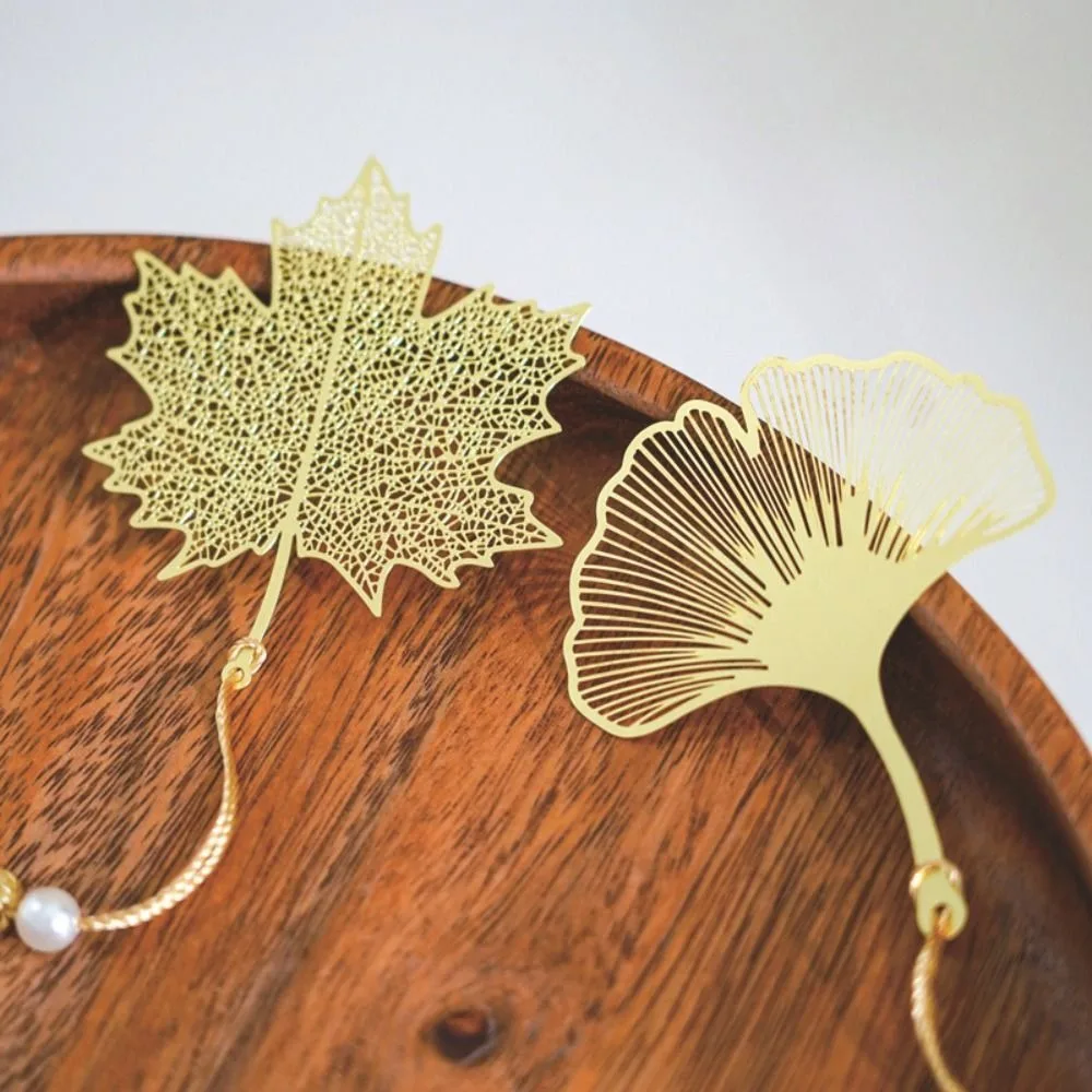 Lotus Flower Hollow Out Bookmark Leaf Maple Leaves Metal Bookmark Chinese Style Book Accessory Book Clip