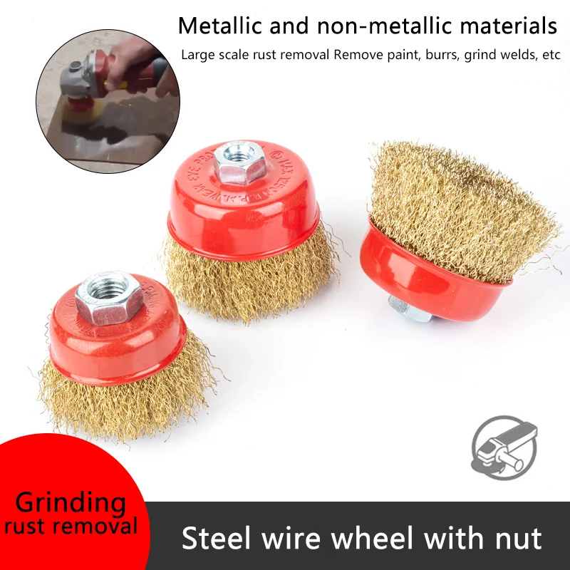 

Bowl shaped steel wire wheel angle grinder, metal polishing, rust removal wheel polishing, stainless steel wire brush