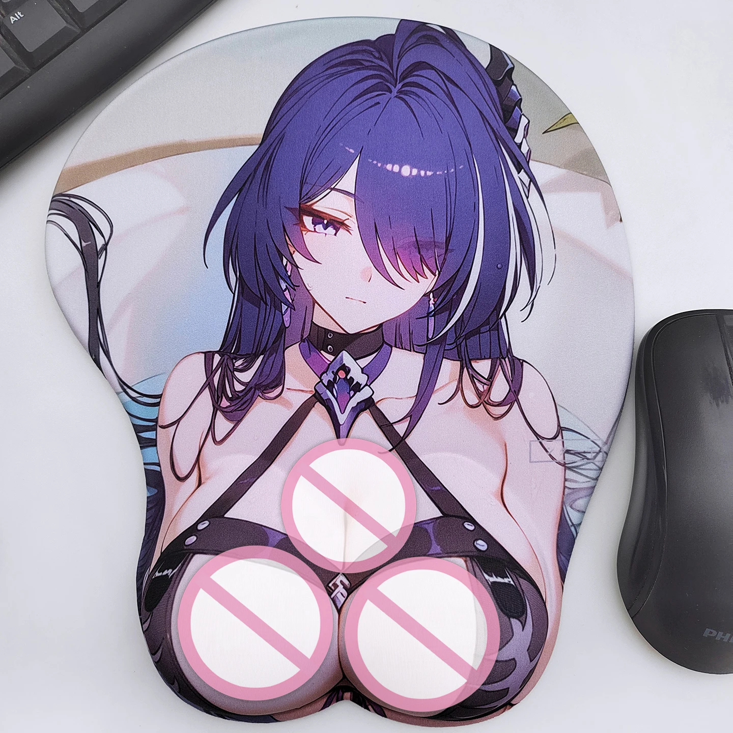 

3D Breast Mousepad Raiden Bosenmori Mei Acheron Anime Hand Wrist Rest Mouse Pad Silicone Oppai Soft Mouse Mat Work Otaku Gift