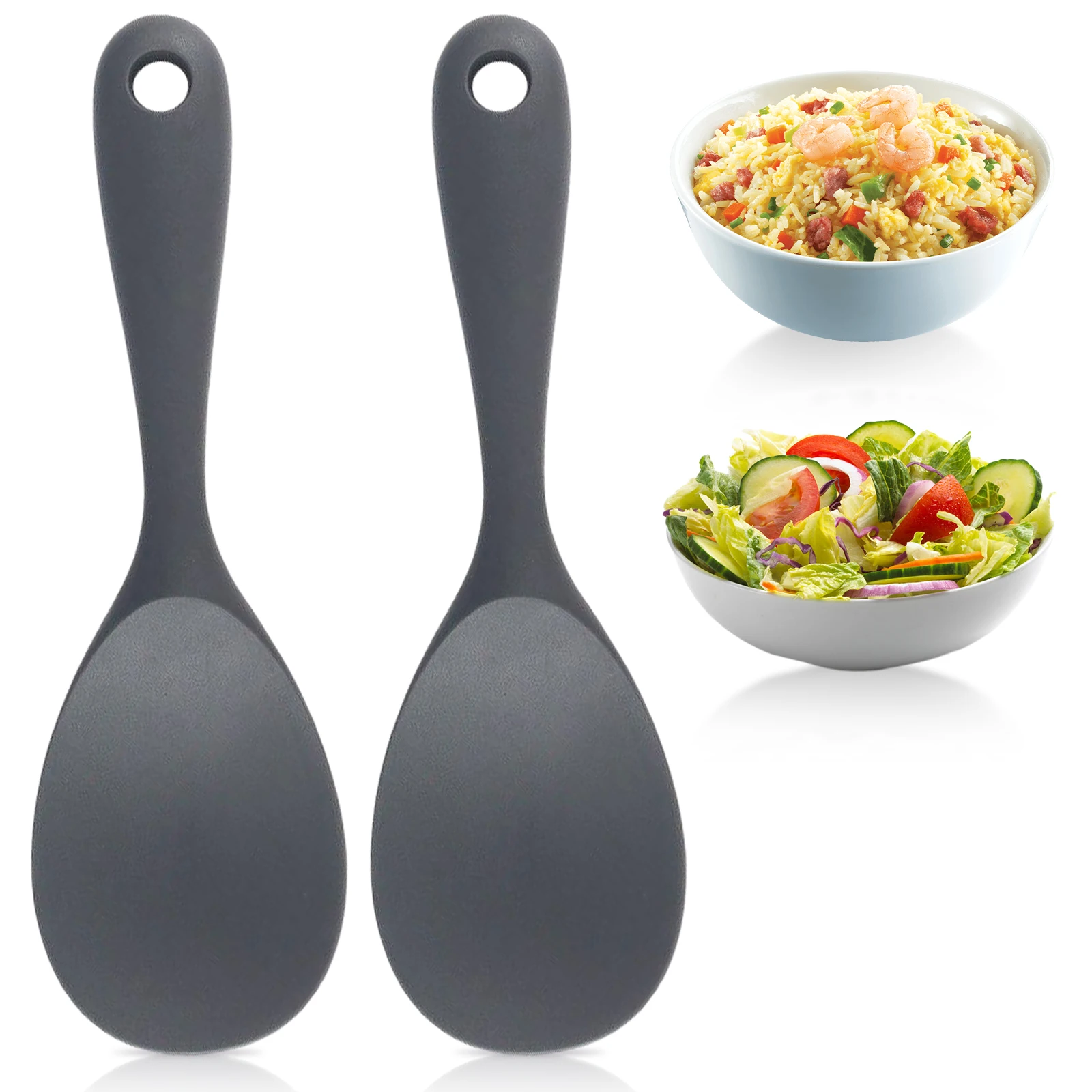 

2pack/lot Wide Range Of Uses Silicone Rice Paddle Cooking To Serving Compact And Lightweight