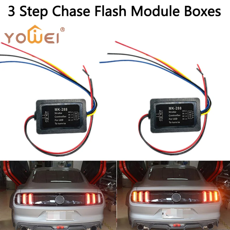 LatestChase Flash Module Boxes 3 Step Sequential Universal For Car Turn Signal Light