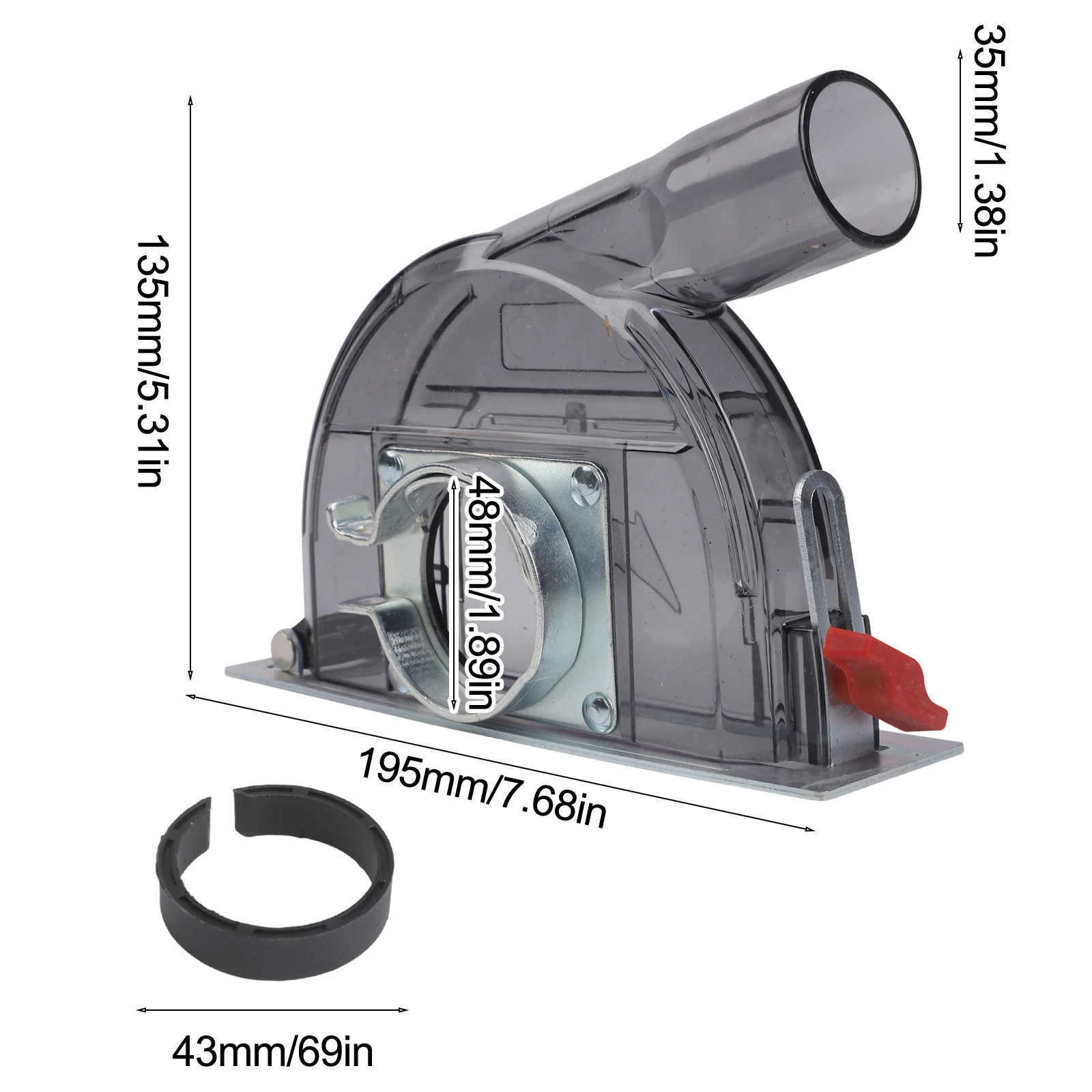 For Angle Grinder Dust Shroud with Adjustable Cutting Depth Compatible with Most 4 and 5 Inch Tools and Vacuum