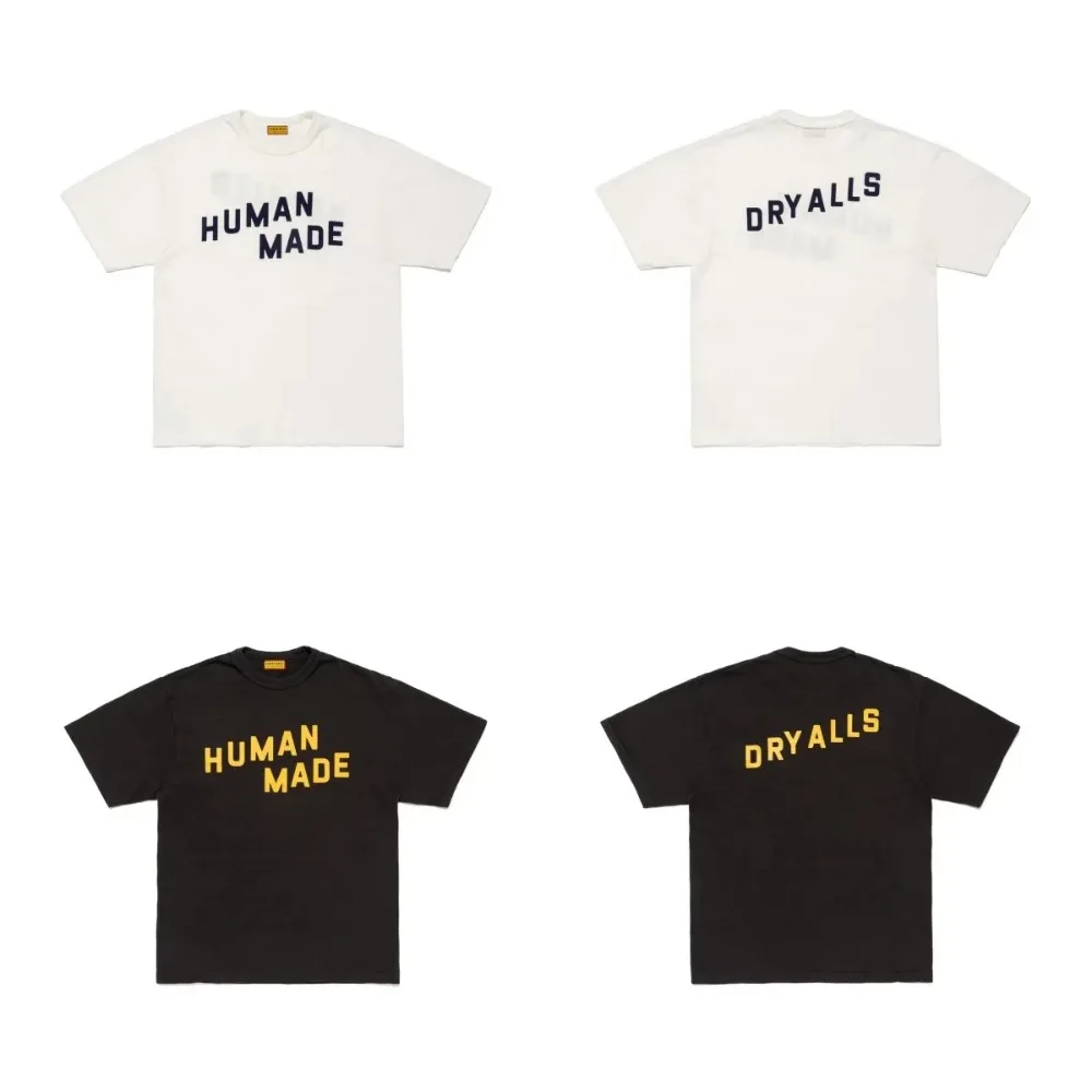 2026 Summer New HUMAN MADE 25SS Cute Animal Print Slub Cotton T-shirt Men Women Fashion Streetwear Tee Casual Top