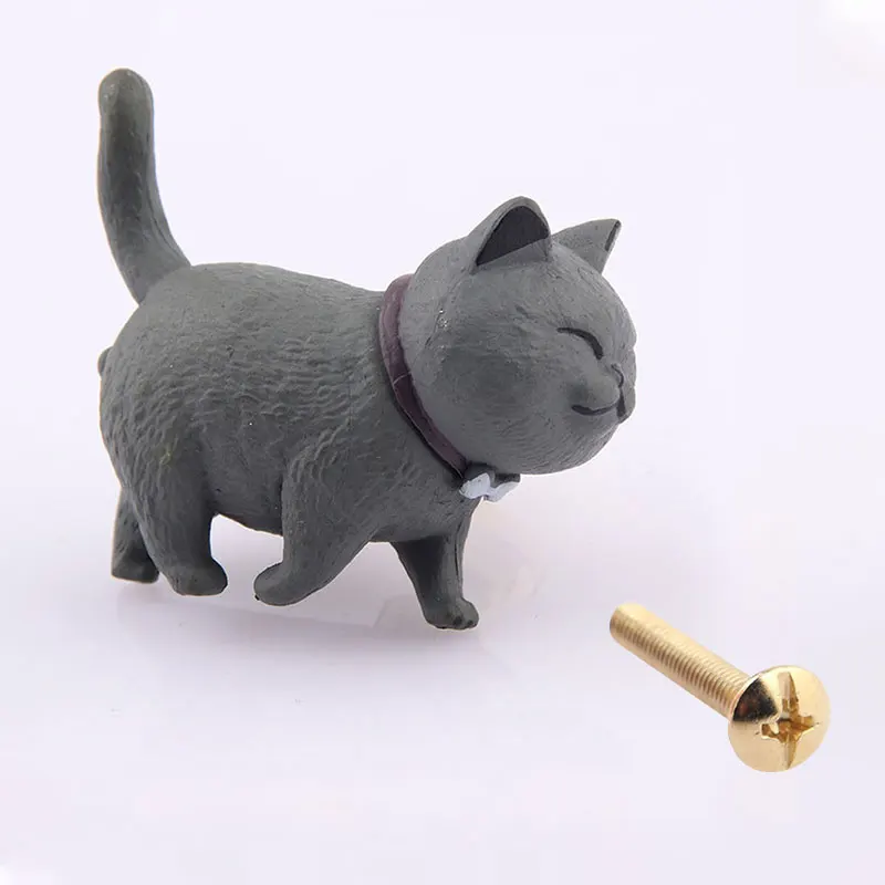 Furniture Cartoon Cat Cabinet Knob Kids Room Drawer Handles Brass Handles Colorful Cabinet Handle Creative Cute Cabinet Handle