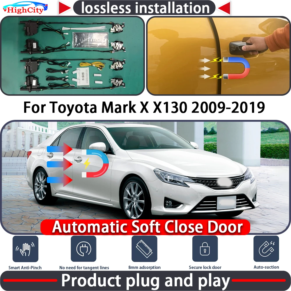 

HighCity Electric Closing Door Lock Actuator for Toyota Mark X X130 2009-2019 Soft Close Power Latch System Auto Pull Door Kit
