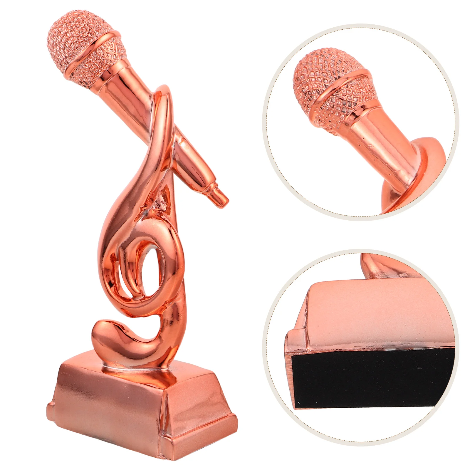 

Microphone Trophy Cup Resin Sculpture Competition Party Award Decorative Vintage
