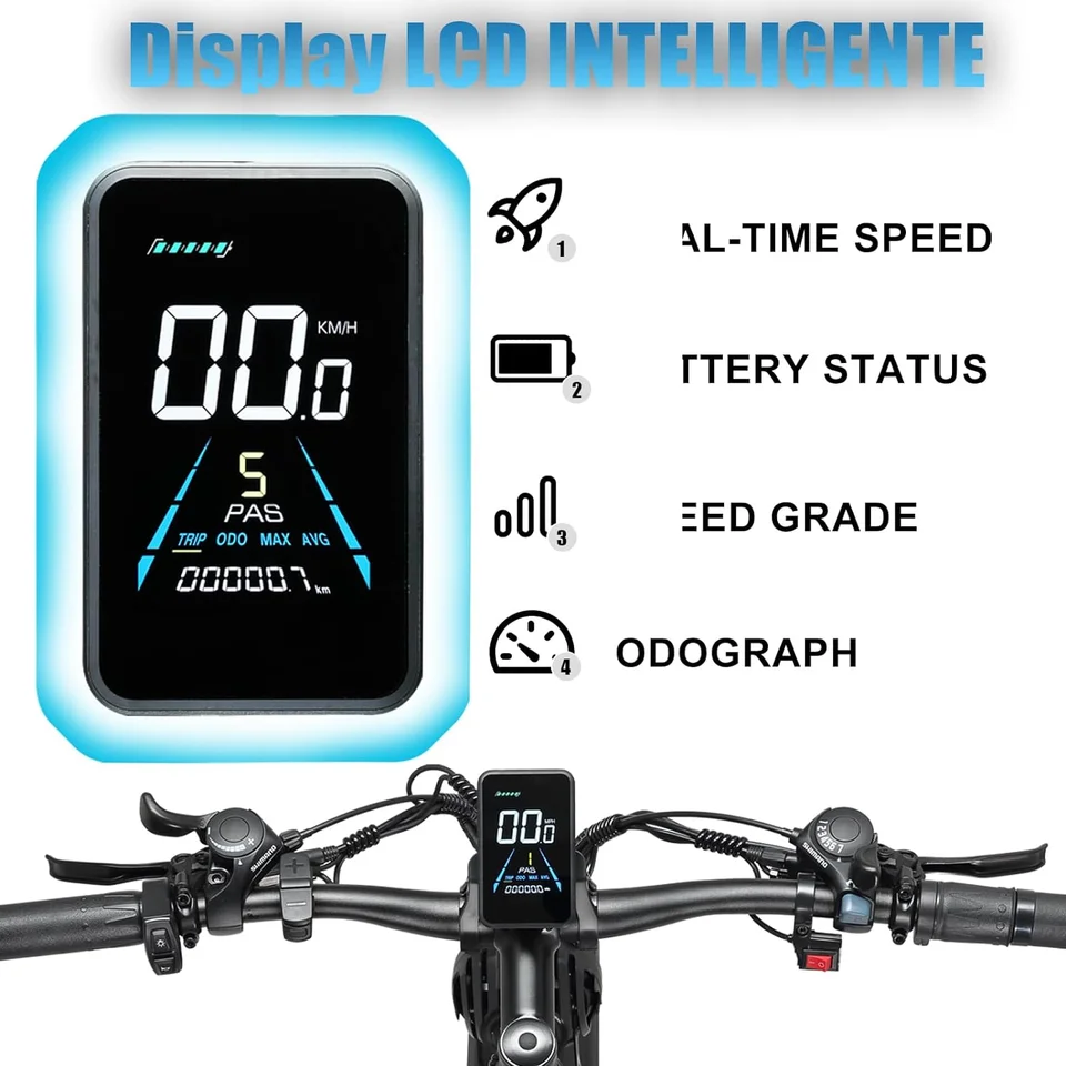 Kaijielaisi V3 AWD Electric Bike for Adults, Peak 4000W Power 26” Fat Tire Ebike, Dual Motor Electric Bicycles, 48V 22.4AH Removable Battery Fast Dual Hydraulic Brakes 21-Speed Electric Mountain EBike image 7