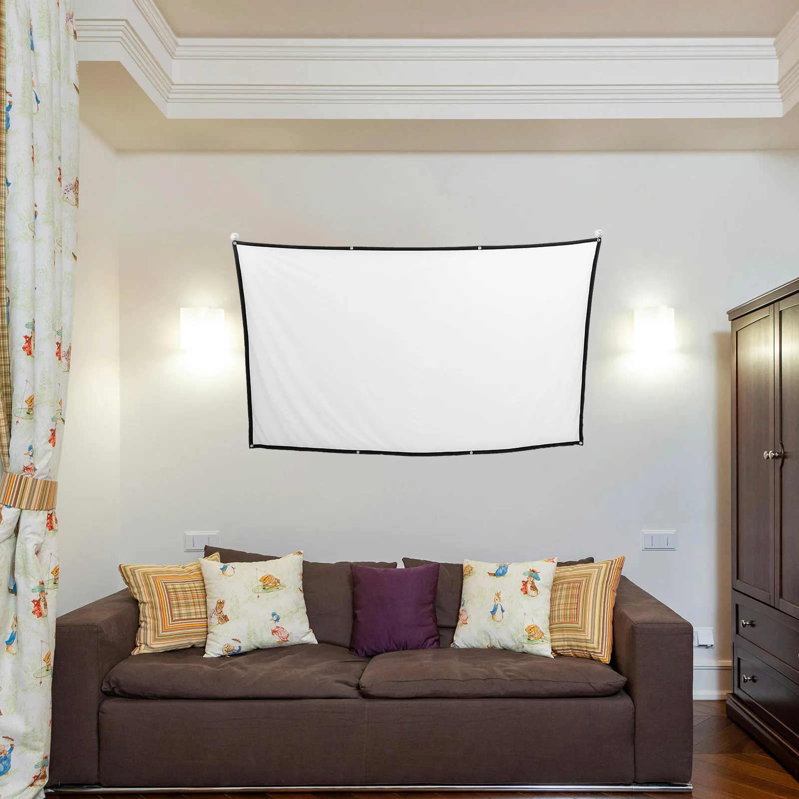 100 Inch Portable Projector Screen Foldable 16:9 For Indoor Outdoor Classroom Use High Definition - Image 4