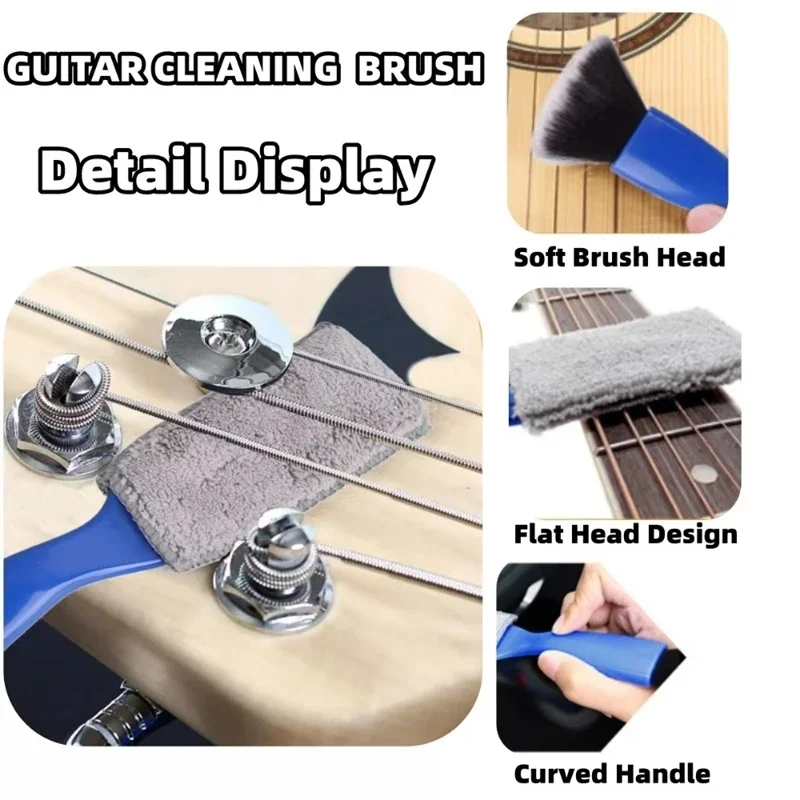 1PCS String Fingerboard Cleaning Dust Removal Brush Guitar Care Brush, Double Head Musical Instrument Accessories