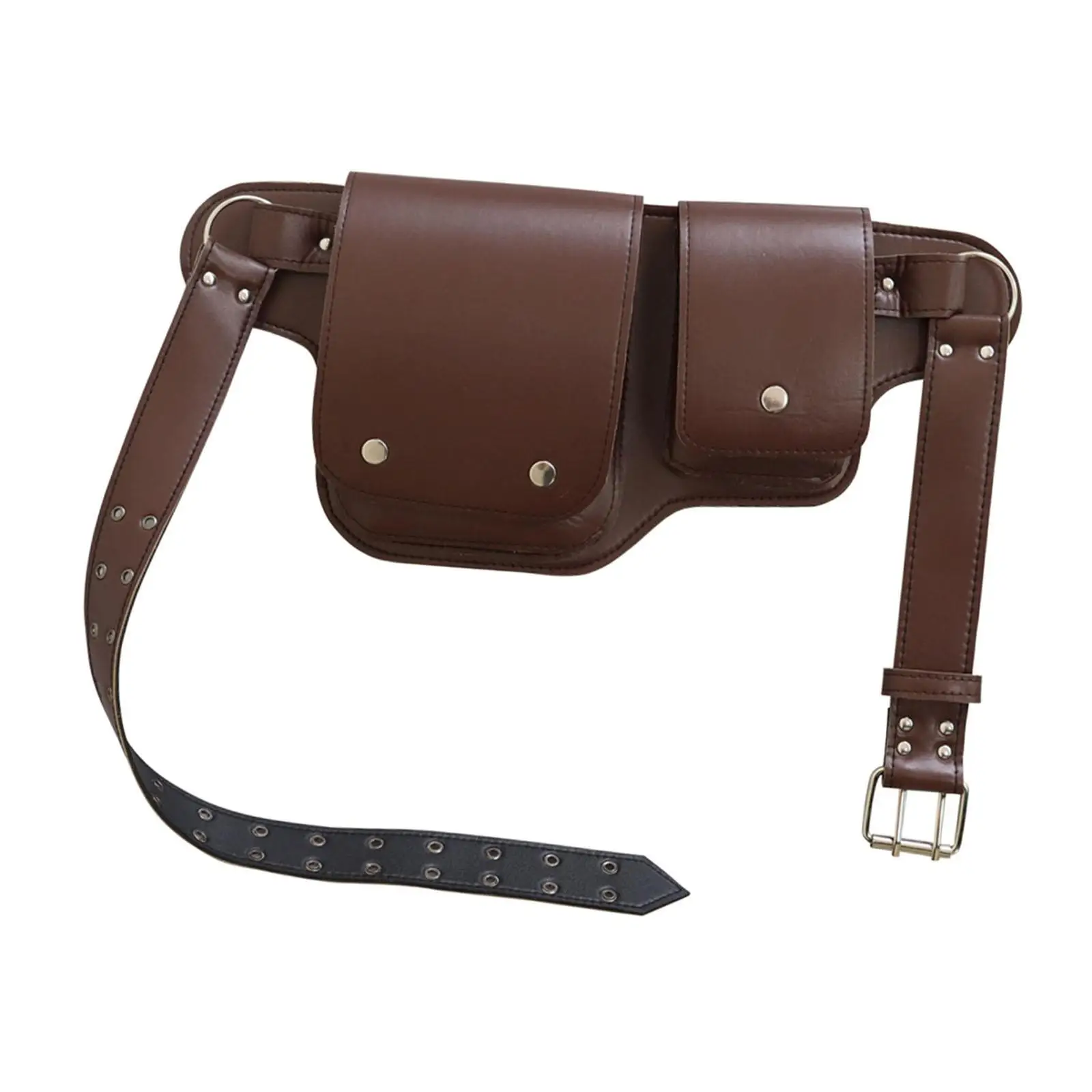 

Waist Bag PU Leather Multifunction Versatile Reverse Zipper Design Thigh Drop Leg Bag Accessory Belt Pouch for Outdoor Men Women